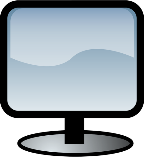 איור וקטורי סמל צג שטוח מחשב