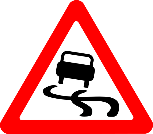 Camino resbaladizo vector roadsign