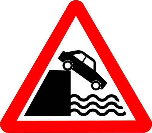 River bank vector road sign
