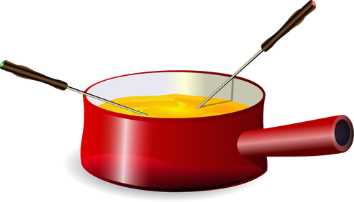 एक सॉस पैन में वेक्टर छवि fondue