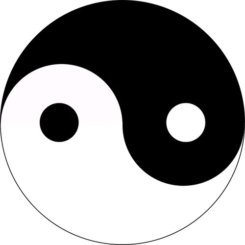 Yin-yang hitam dan putih gambar