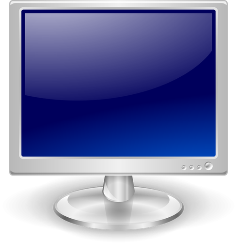 Blue LCD monitor vector image