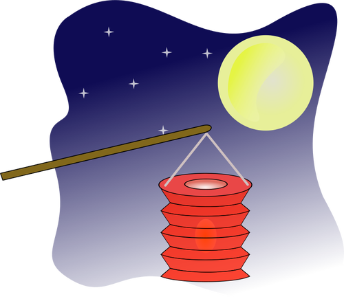 Kinesiska lantern på moonlight vektorgrafik