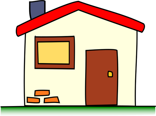 Simple house vector clip art image