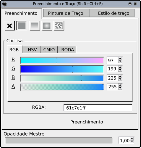 Imagen vectorial Inscape color selección ventana