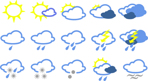 Předpověď počasí symboly kolekce vektorů