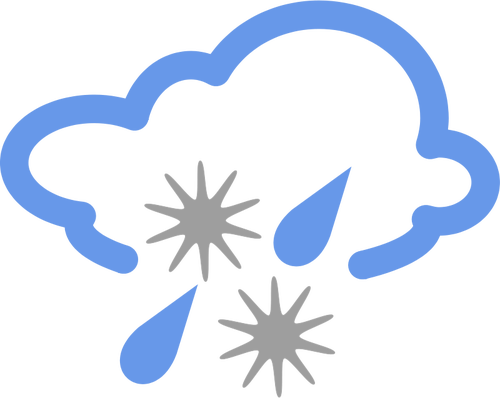 Ice rain weather symbol vector image