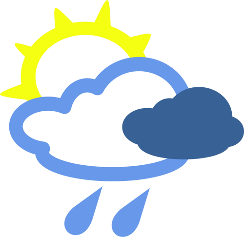 Sunny og regnfull dag Vær symbol vektor bilde