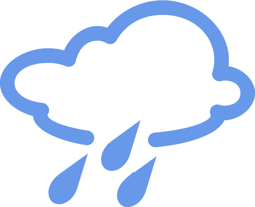 Rainy cloud outline vector image