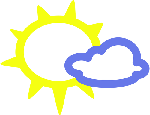 סאני עם קצת בתמונה וקטורית עננים סמל מזג אוויר
