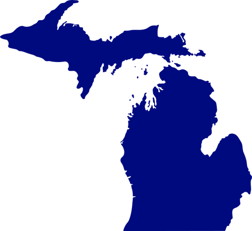 Vektor karta över delstaten Michigan