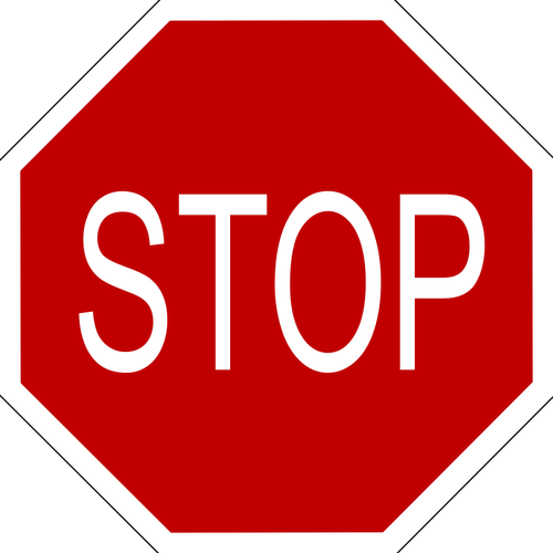 Ilustraţie vectorială de un semn de STOP de avertizare