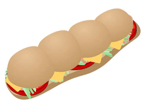 Vector Illustrasjon av ubåten sandwich