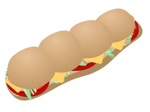 Ilustracja wektorowa okręt podwodny Sandwich