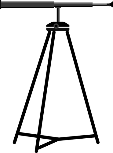 Telescopio en una imagen vectorial de trípode