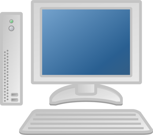 पतली डेस्कटॉप कंप्यूटर वेक्टर छवि