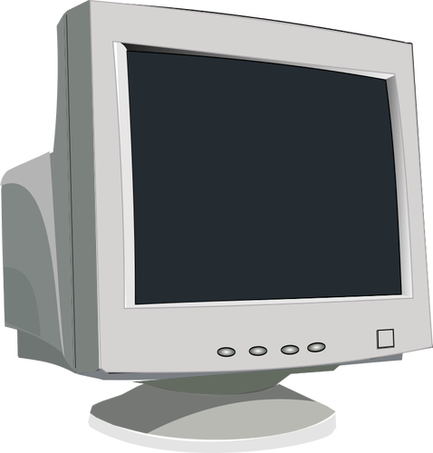 矢量图形旧的 CRT 电脑显示器