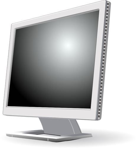 Imagen en escala de grises computadora pantalla plana vectorial