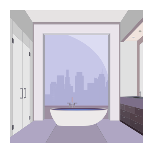 ペントハウス浴室のベクトル画像
