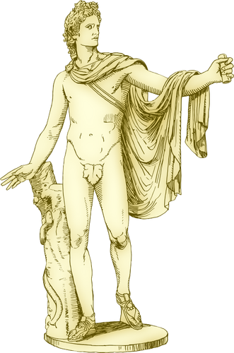 Apollo in marmeren standbeeld