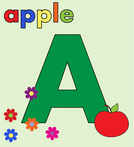 Apple with Alphabet A