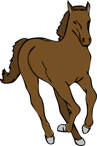 Image vectorielle du jeune cheval en cours d