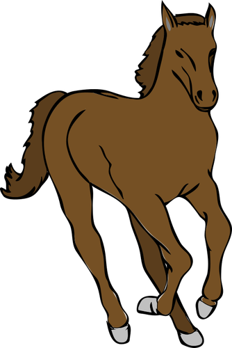 Vector image of young horse running