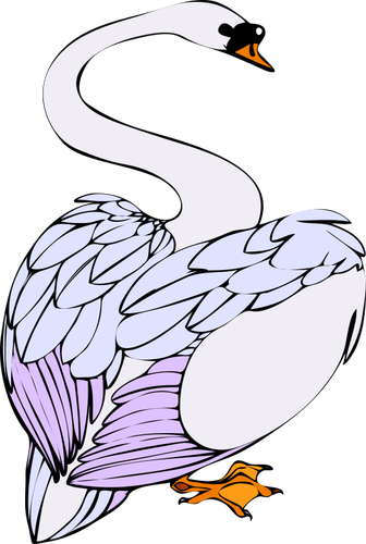 Swan with purple feathers vector clip art