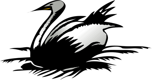 Line art vektorbild av swan