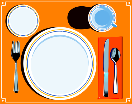 Vector de la imagen de la mesa con cubiertos