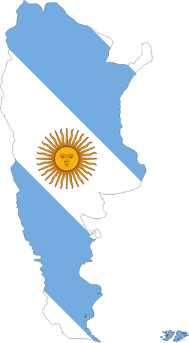 Mapa de Argentina con retraso