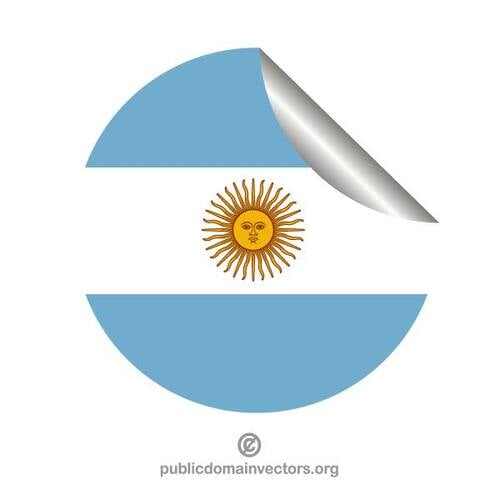 丸いステッカーにアルゼンチンの旗
