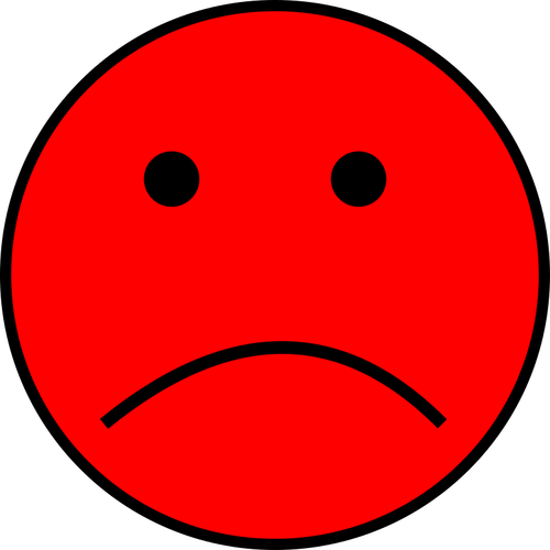 Smutný červená emoji