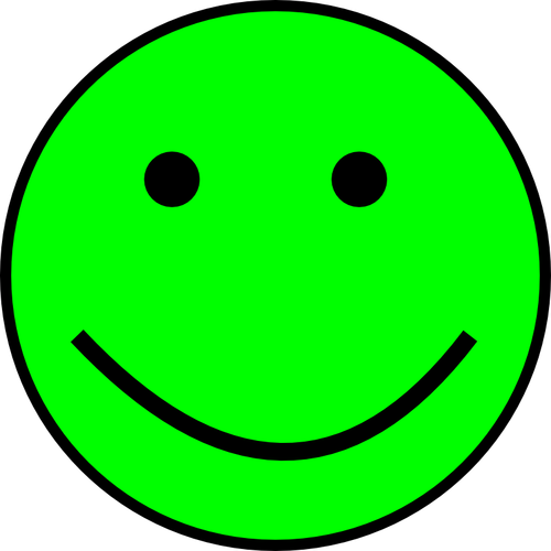 Gelukkig groene positieve gezicht emoticon vectorillustratie