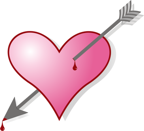 Vector clip art of a heart pierced with an arrow