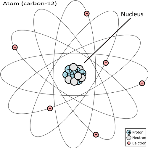 Carbono 12 átomo diagrama vector de la imagen