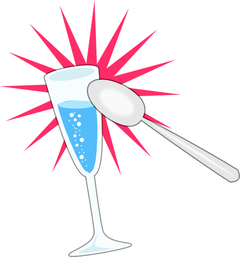 Party glass and spoon vector image