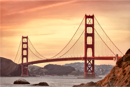 Мост Золотые ворота Сан Francisco векторное изображение