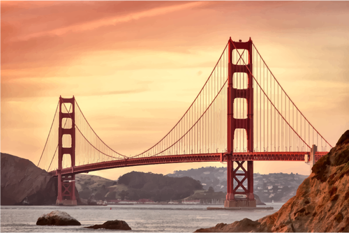 Image de vecteur pour le pont Golden Gate de San Francisco