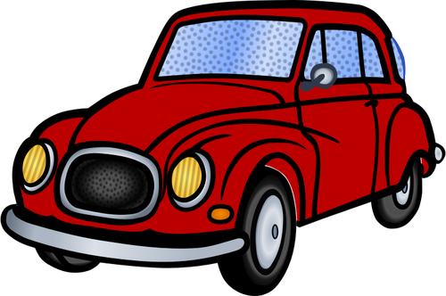 Ilustración vectorial del vieja coche rojo