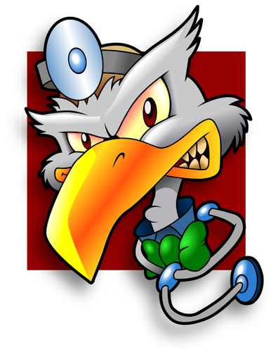 Illustration of cartoon vulture doctor avatar