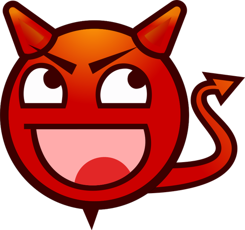 Um emoticon de um diabo