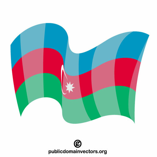 Azerbaijan state flag wavy effect