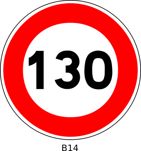 130 速度限制交通标志的矢量图形