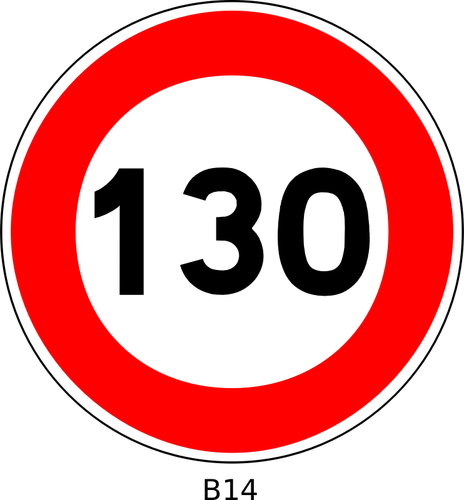 Vector graphics of 130 speed limitation traffic sign