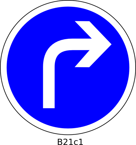 Dirección camino derecho único signo vector imagen