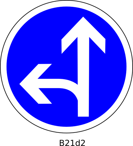 Straight and left direction road sign vector image