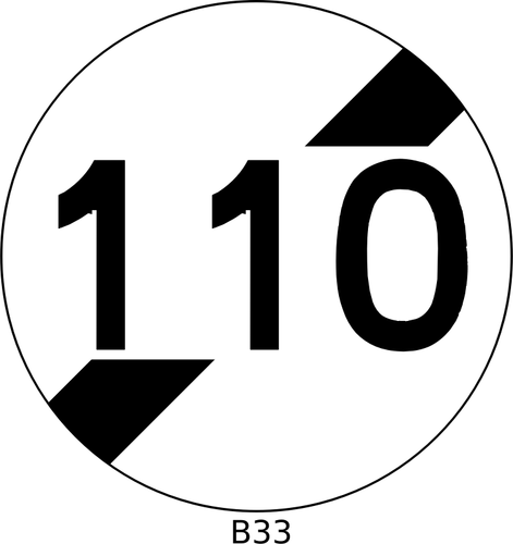 Vektor-Cliparts von Ende 110mph Höchstgeschwindigkeit Straßenschild