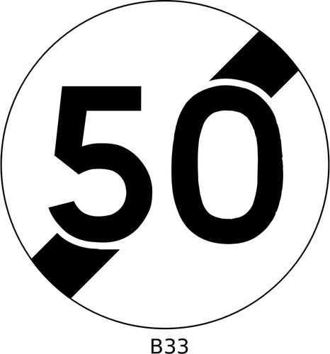 Vector image of 50 mph speed limit ends traffic sign