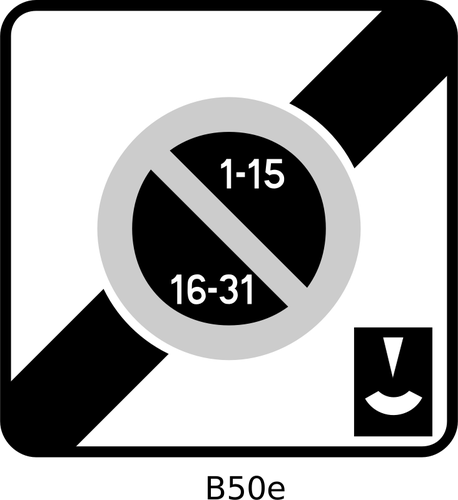 Dessin de signe de zone noir et blanc de disque de stationnement vectoriel